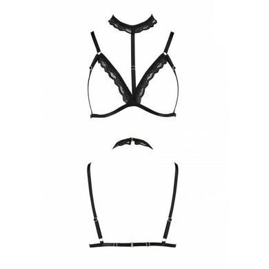 Бюстгальтер-стрепы с чокером Passion Exclusive SHELLY BRA S/M, black