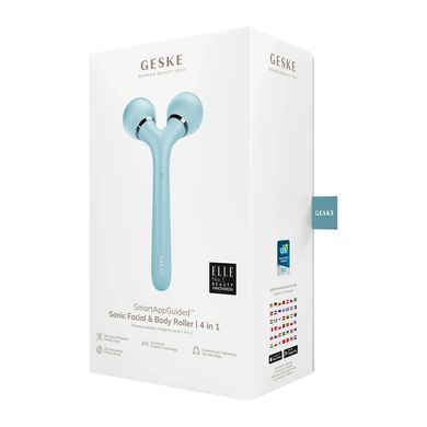 Електронний ультразвуковий ролик для обличчя та тіла GESKE Sonic Facial&Body Roller 4в1 turquoise