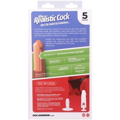 Фалоімітатор Doc Johnson The Realistic Cock ULTRASKYN - 5 Inch Caramel