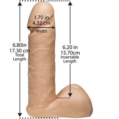 Фаллоимитатор Doc Johnson Vac-U-Lock - 6 Inch ULTRASKYN Cock White, диаметр 4,3см