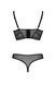 Комплект Passion DROSERA SET black, XXL/XXXL, сетка+кружево, бюстье и трусики танга