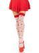 Чулки Leg Avenue Polka Dot Mushroom Thigh Highs, One Size, бело-красные, на резинке, рисунок &mdash; грибы