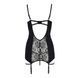 Сорочка приталенная с пажами PAULINE CHEMISE black XXL/XXXL - Passion, трусики