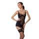 Сорочка приталенная с пажами PAULINE CHEMISE black XXL/XXXL - Passion, трусики