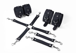 Набір для БДСМ 3 в 1 Feral Feelings BDSM Kit 3 Black, black, наручники, поножі, хрестовина