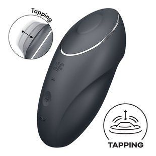 Вибростимулятор-пульсатор Satisfyer Tap & Climax 1 Grey, эффект постукивания пальцем, 2 мотора