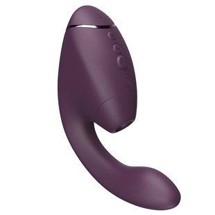 Двойной вакуумный клиторальный стимулятор с вибрацией Womanizer Next Duo - Dark Purple