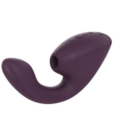 Двойной вакуумный клиторальный стимулятор с вибрацией Womanizer Next Duo - Dark Purple