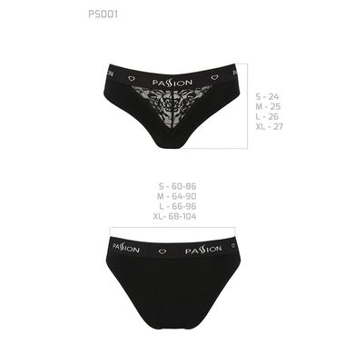 Трусики з широкою гумкою і мереживом Passion PS001 PANTIES M, black