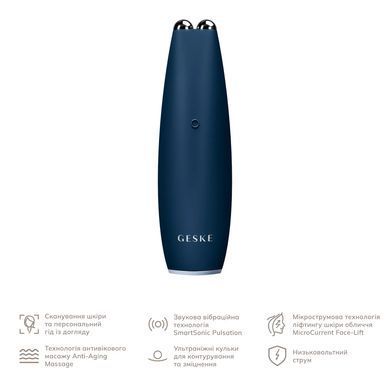Мікрострумова ручка для підтяжки шкіри обличчя GESKE MicroCurrent Face-Lift Pen 6в1 midnight