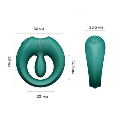 Ерекційне смарт-віброкільце Zalo Apis Turquoise Green, до 4 годин роботи, зарядний кейс