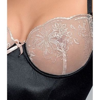 (SALE) Корсет с пажами LOTUS CORSET black L/XL - Passion Exclusive, трусики