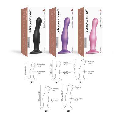 Насадка для страпона Strap-On-Me Dildo Plug Curvy Rose Dragee Metallic M