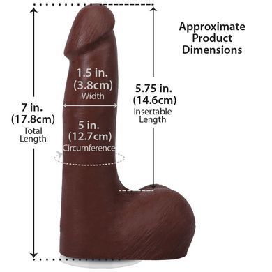 Фаллоимитатор Doc Johnson The Realistic Cock ULTRASKYN - 7 Inch with Balls Chocolate