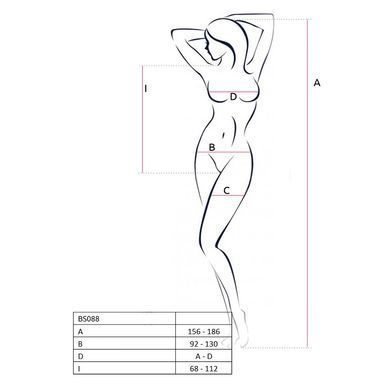 Бодистокинг с декольте Passion BS088 white, имитация корсетной шнуровки