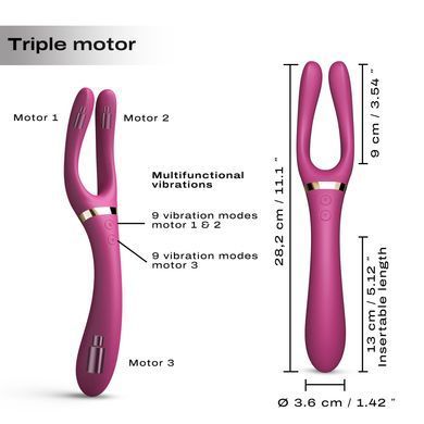 Вибратор-стимулятор Dorcel INFINITE JOY PLUM, многофункциональный, унисекс
