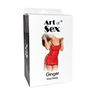 Сексуальное лакированное платье на шнуровке Art of Sex - Ginger черное XS-M