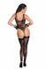 Боді Noir Handmade F242 Tulle body with patterned flock embroidery - XL