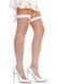 Панчохи-сітка зі швом ззаду Leg Avenue Bow back seam thigh highs One size White, атласний бант