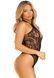 Тедди Leg Avenue Thong teddy with strappy back, One Size, черное, эластичное кружево, низ &mdash; стринги