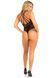 Тедди Leg Avenue Thong teddy with strappy back, One Size, черное, эластичное кружево, низ &mdash; стринги