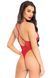 Кружевное боди Leg Avenue Floral lace thong teddy Red, шнуровка на груди, one size