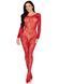Бодистокинг Leg Avenue Crotchless Fishnet Bodystocking One Size Red