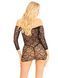 Платье-сетка с сердечками Leg Avenue Heart net mini dress Black, завязки, открытые плечи, One Size