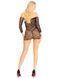 Платье-сетка с сердечками Leg Avenue Heart net mini dress Black, завязки, открытые плечи, One Size