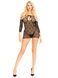 Платье-сетка с сердечками Leg Avenue Heart net mini dress Black, завязки, открытые плечи, One Size