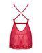 Прозора сорочка бебі-дол Obsessive Lacelove babydoll & thong M/L Red, мереживо, стрінги