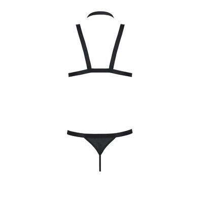 Комплект мужского белья из стреп Passion 039 SET ANDREW S/M Black, стринги, шлейка