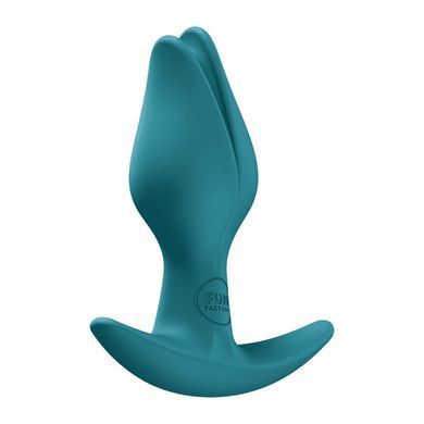 Анальная пробка Fun Factory BOOTIE FEM Bottle Green, в виде бутона, диаметр 2,9 см, тонкий ограничитель