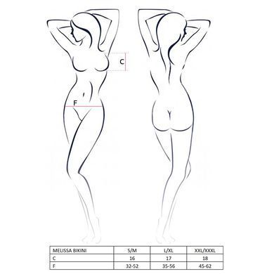 Комплект белья Passion MELISSA BIKINI XXL/XXXL, black, лиф со шнуровкой и трусики-стринги