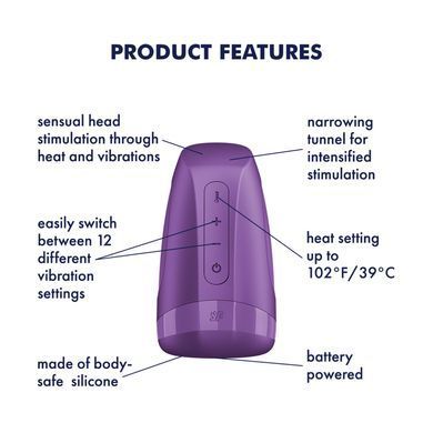 Мастурбатор Satisfyer Men Heat Vibration Battery Series имитатор минета, подогрев и вибрация
