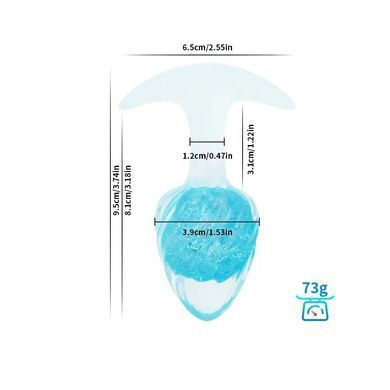 Анальная пробка Liebe Seele Icecream-shaped Crystal Anal Plug - Blue Medium