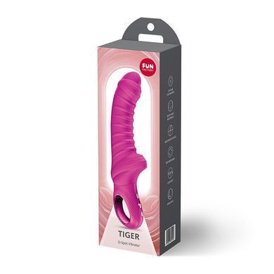 Вибратор для точки G Fun Factory TIGER Magenta, ребристый, подходит для анальной стимуляции