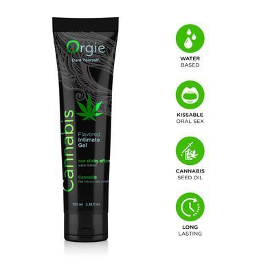 Лубрикант на водной основе Orgie Lube Tube Cannabis, 100 мл, съедобный, с маслом семян конопли