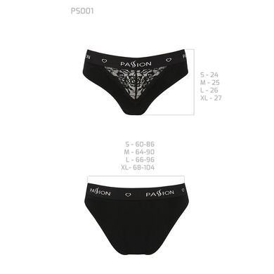 Трусики с широкой резинкой и кружевом Passion PS001 PANTIES black, size S