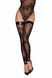 Чулки без мыска Noir Handmade F243 Tulle stockings with patterned flock embroidery, S