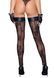 Чулки без мыска Noir Handmade F243 Tulle stockings with patterned flock embroidery, S