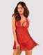 Прозрачная сорочка бэби-долл Obsessive Lacelove babydoll & thong XL/2XL Red, кружево, стринги