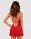 Прозрачная сорочка бэби-долл Obsessive Lacelove babydoll & thong XL/2XL Red, кружево, стринги