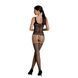 Бодистокинг Passion ECO BS001 One Size black, с доступом, имитация подвязок, флористический декор