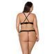 Комплект білизни Passion VIENA SET 4XL/5XL, beige, ліф, стрінги з доступом, бантики