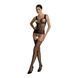 Бодистокинг Passion ECO BS001 One Size black, с доступом, имитация подвязок, флористический декор