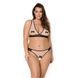 Комплект білизни Passion VIENA SET 4XL/5XL, beige, ліф, стрінги з доступом, бантики