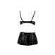 Комплект белья под латекс Passion DEBY SET S/M, black, лиф, мини-юбочка, стринги