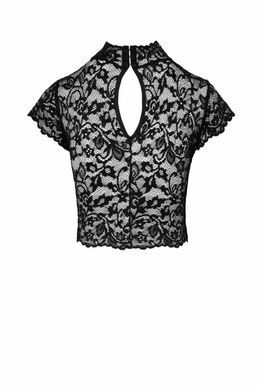Топ Noir Handmade F303 Essence lace top with high collar - M