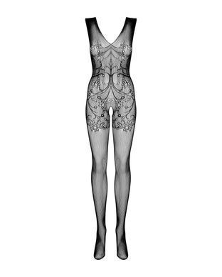 (SALE) Бодистокинг Obsessive Bodystocking F234 S/M/L, абстрактный рисунок, глубокое декольте